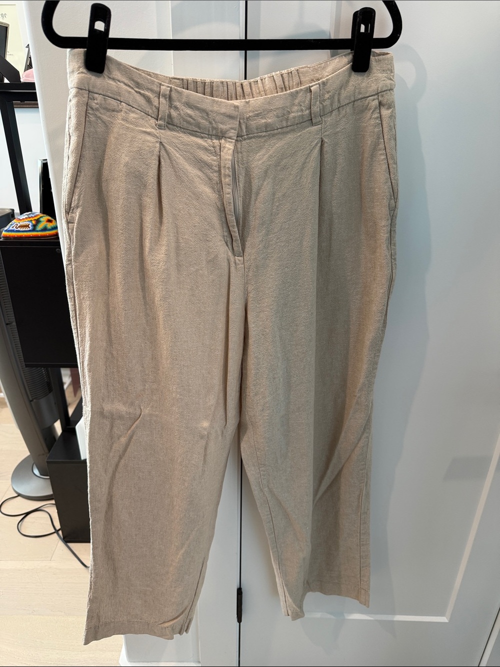 Tan linen trousers
